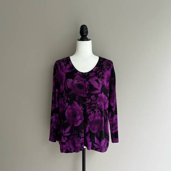 Precis petite black and purple cardigan - Picture 2 of 7